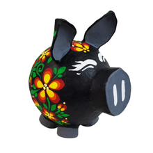 Cargar imagen en el visor de la galería, Cerditos alcancía de papel maché, pintados a mano