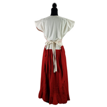 Cargar imagen en el visor de la galería, Vestido Quetzally unitalla, de manta con textil de telar, elaborado en Mitla, Oaxaca