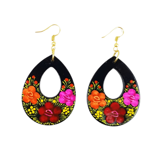 Arracadas de madera en forma de gota, Jasiel