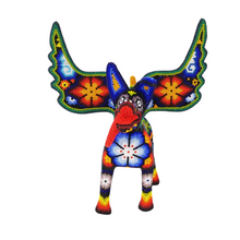 Cargar imagen en el visor de la galería, Dante hecho de madera tallado a mano y decorado con motivos wixárika