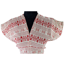 Cargar imagen en el visor de la galería, Vestido Quetzally unitalla, de manta con textil de telar, elaborado en Mitla, Oaxaca