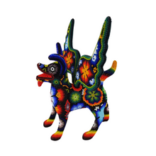 Cargar imagen en el visor de la galería, Dante hecho de madera tallado a mano y decorado con motivos wixárika