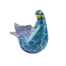 Cargar imagen en el visor de la galería, Maceta de barro, paloma de Amatenango, pintada, de 20 cm
