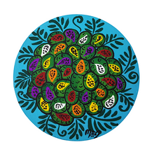 Cargar imagen en el visor de la galería, Espejo redondo chico de papel maché, pintado a mano