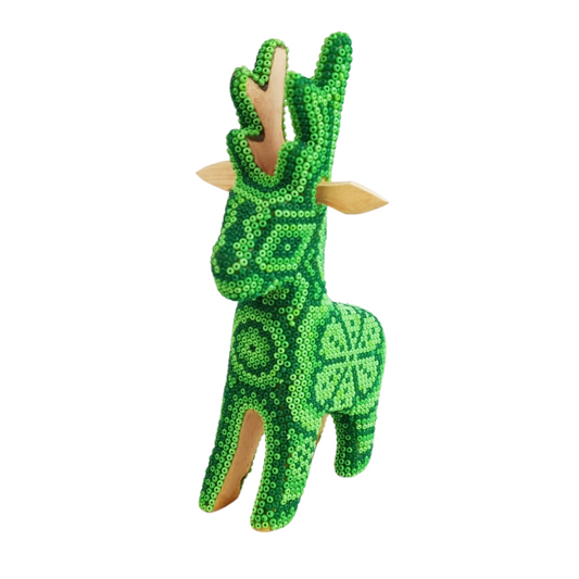 Venado mini decorado con motivos Wixárika