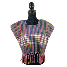 Cargar imagen en el visor de la galería, Blusa rayada, prenda fresca de algodón hecha en telar de pedal