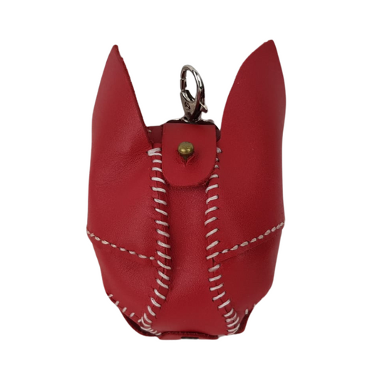 Monedero de piel con forma de cabeza de perro