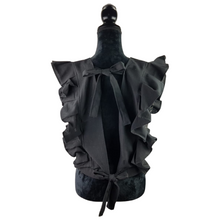 Cargar imagen en el visor de la galería, Blusa de manta con olán, y telar de pedal, sin espalda