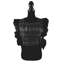 Cargar imagen en el visor de la galería, Blusa de manta con olán, y telar de pedal, sin espalda