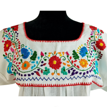 Cargar imagen en el visor de la galería, Blusa fresca tradicional de San Gabriel Chilac de manga corta