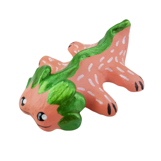 Ajolote elaborado con la técnica de barro policromado