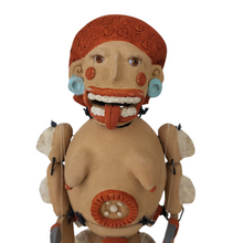 Cargar imagen en el visor de la galería, Títere de barro de la diosa prehispánica Tlaltecuhtli, señora de la tierra y devoradora de hombres, deidad Azteca