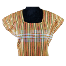 Cargar imagen en el visor de la galería, Blusa rayada, prenda fresca de algodón hecha en telar de pedal