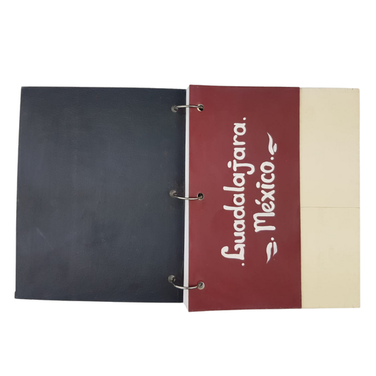 Libreta grande pintada a mano, elaborada de papal maché en Guadalajara