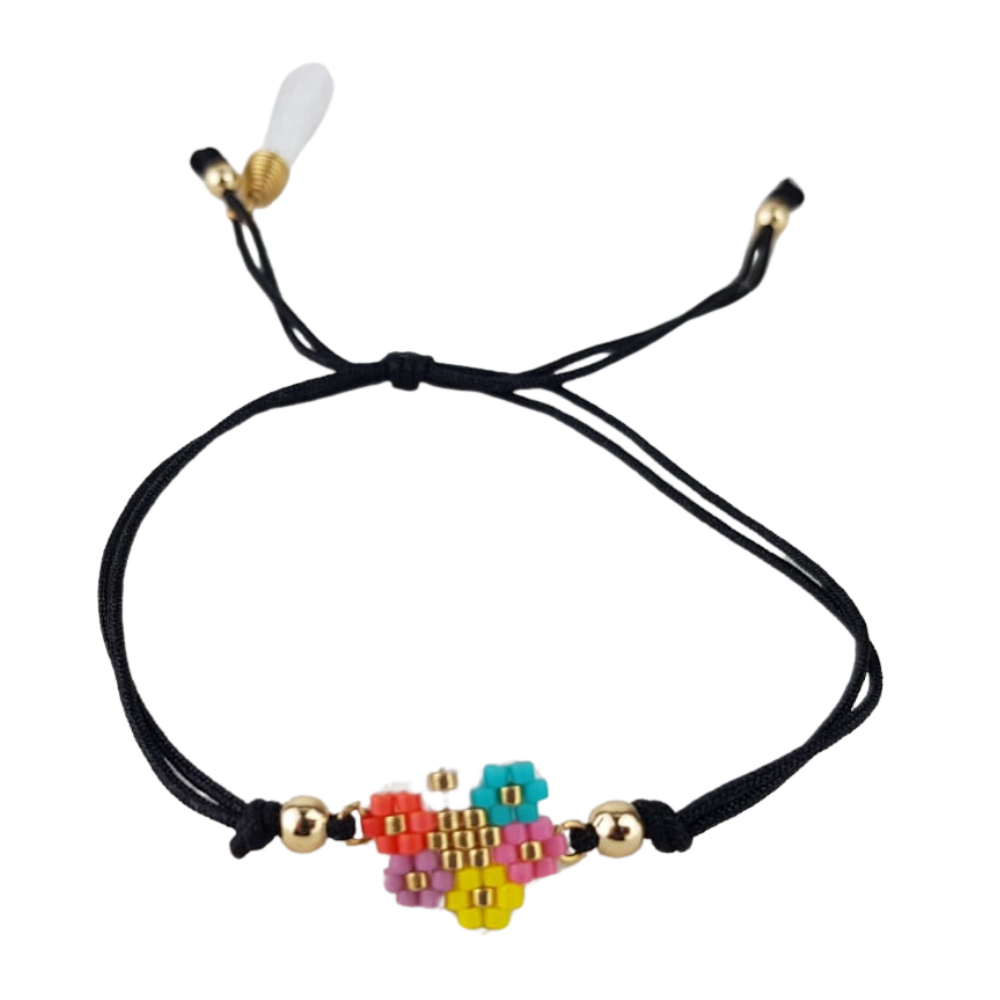 Pulsera ajustable de cristal miyuki, flor completa