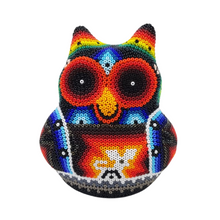 Cargar imagen en el visor de la galería, Búho bola wixárica hecho de papel maché
