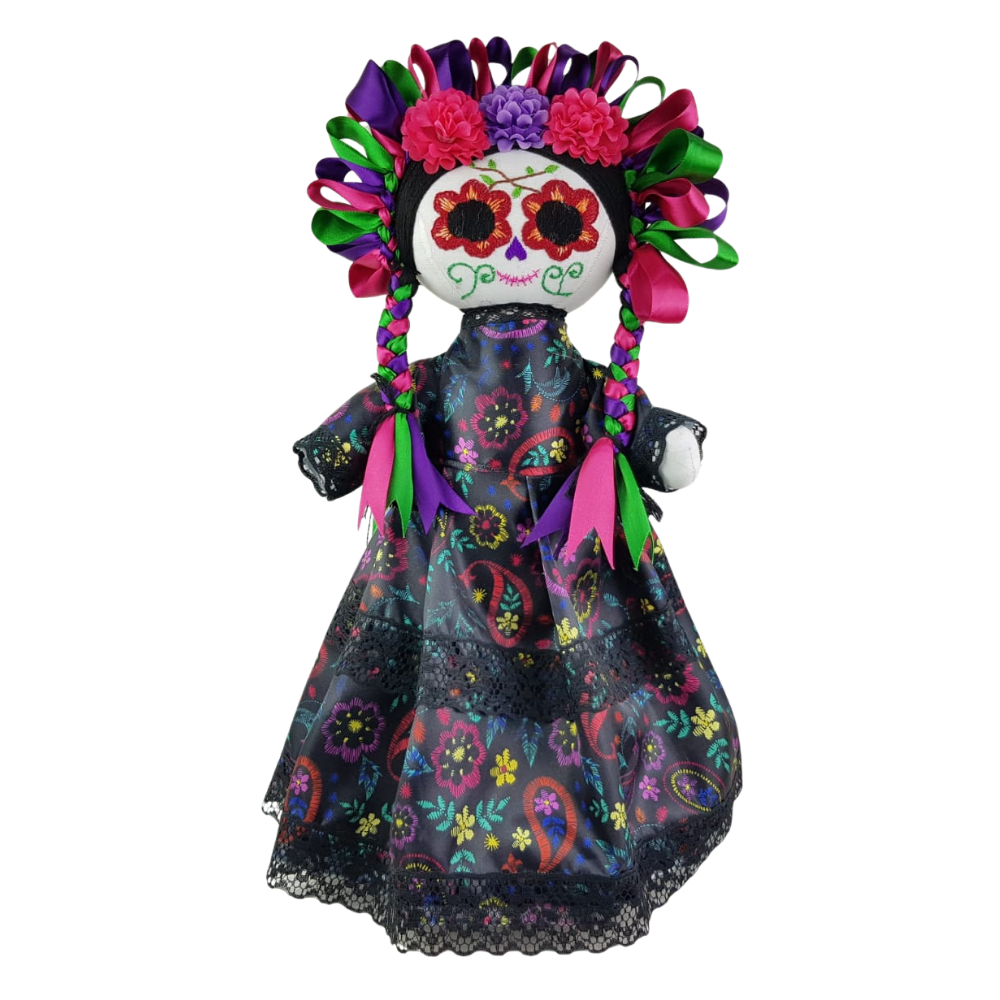 Muñeca Catrina de Tela Amealco | Artesanía Mexicana
