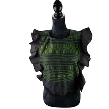 Cargar imagen en el visor de la galería, Blusa de manta con olán, y telar de pedal, sin espalda