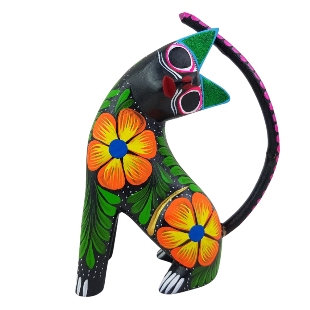 Alebrije Gato Sentado Mediano Copal Oax. | Arte de Autor