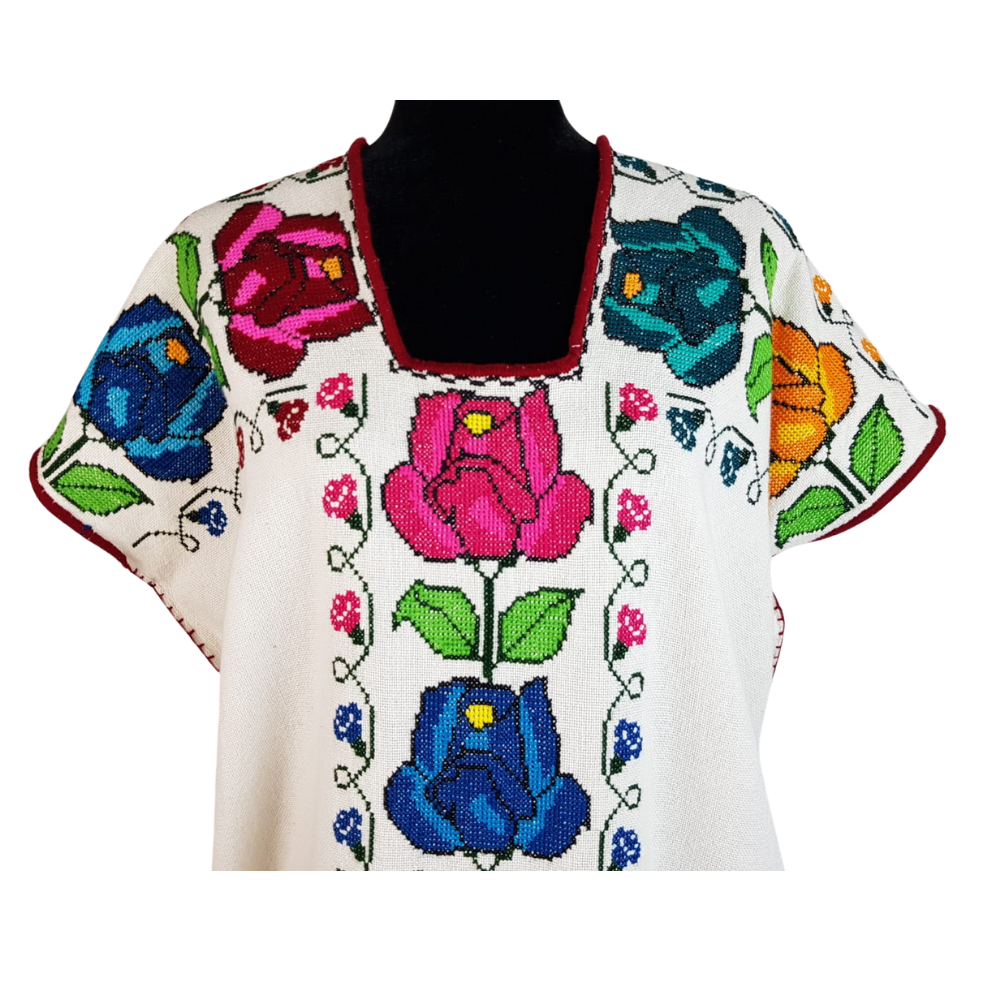 Huipil Bordado En Punto De Cruz Blusas Huipil Punto De Cruz Outfit