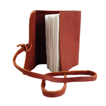 Cargar imagen en el visor de la galería, Libreta con hojas de papel piedra y forro de piel costurada a mano