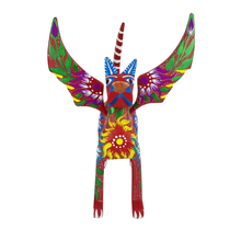 Cargar imagen en el visor de la galería, Alebrije oaxaqueño grande, perro con alas de madera copal