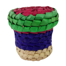 Cargar imagen en el visor de la galería, Caja de cilíndrica de palma, de colores