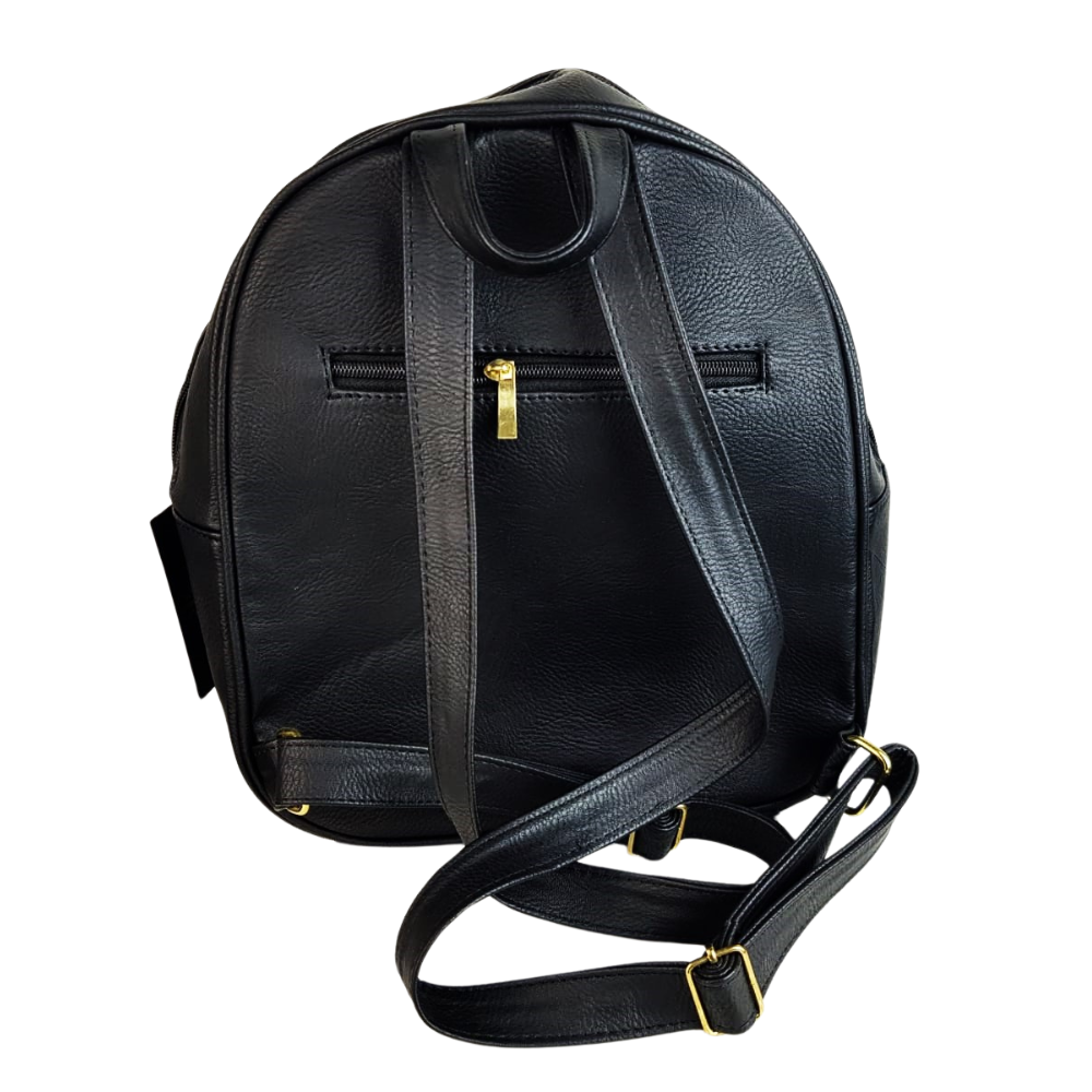 Bolsa de vinipiel con tirantes bordada