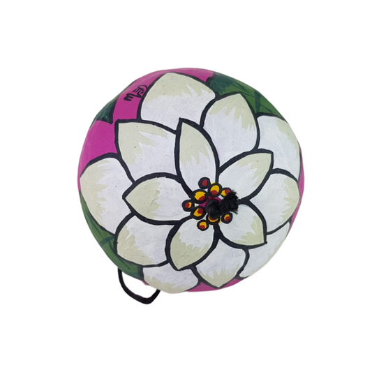 Esfera grande amate de papel maché pintada a mano