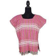 Cargar imagen en el visor de la galería, Blusa rayada, prenda fresca de algodón hecha en telar de pedal