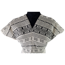 Cargar imagen en el visor de la galería, Vestido Quetzally unitalla, de manta con textil de telar, elaborado en Mitla, Oaxaca