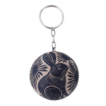 Cargar imagen en el visor de la galería, Llavero de jícara decorado con tallado a mano, en Oaxaca