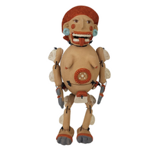 Cargar imagen en el visor de la galería, Títere de barro de la diosa prehispánica Tlaltecuhtli, señora de la tierra y devoradora de hombres, deidad Azteca