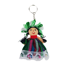Cargar imagen en el visor de la galería, Llavero con muñequita de trapo otomí Lele