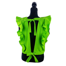 Cargar imagen en el visor de la galería, Blusa de manta con olán, y telar de pedal, sin espalda