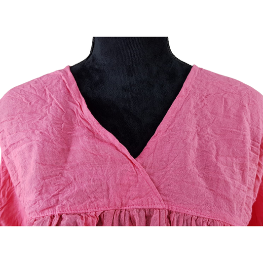 Blusa mariposa de manta con corte suelto, hecha en Oaxaca