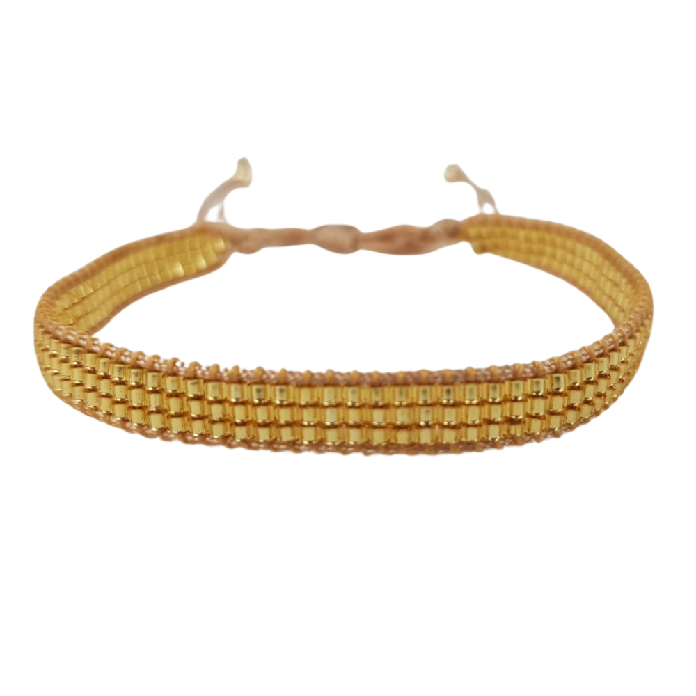 Pulsera ajustable, elaborada a mano con cristales miyuki