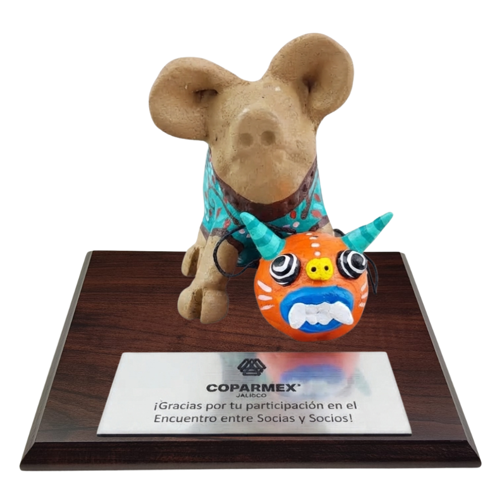 Trofeo Cerdito Barro Policromado Jal. | Tradición Mexicana