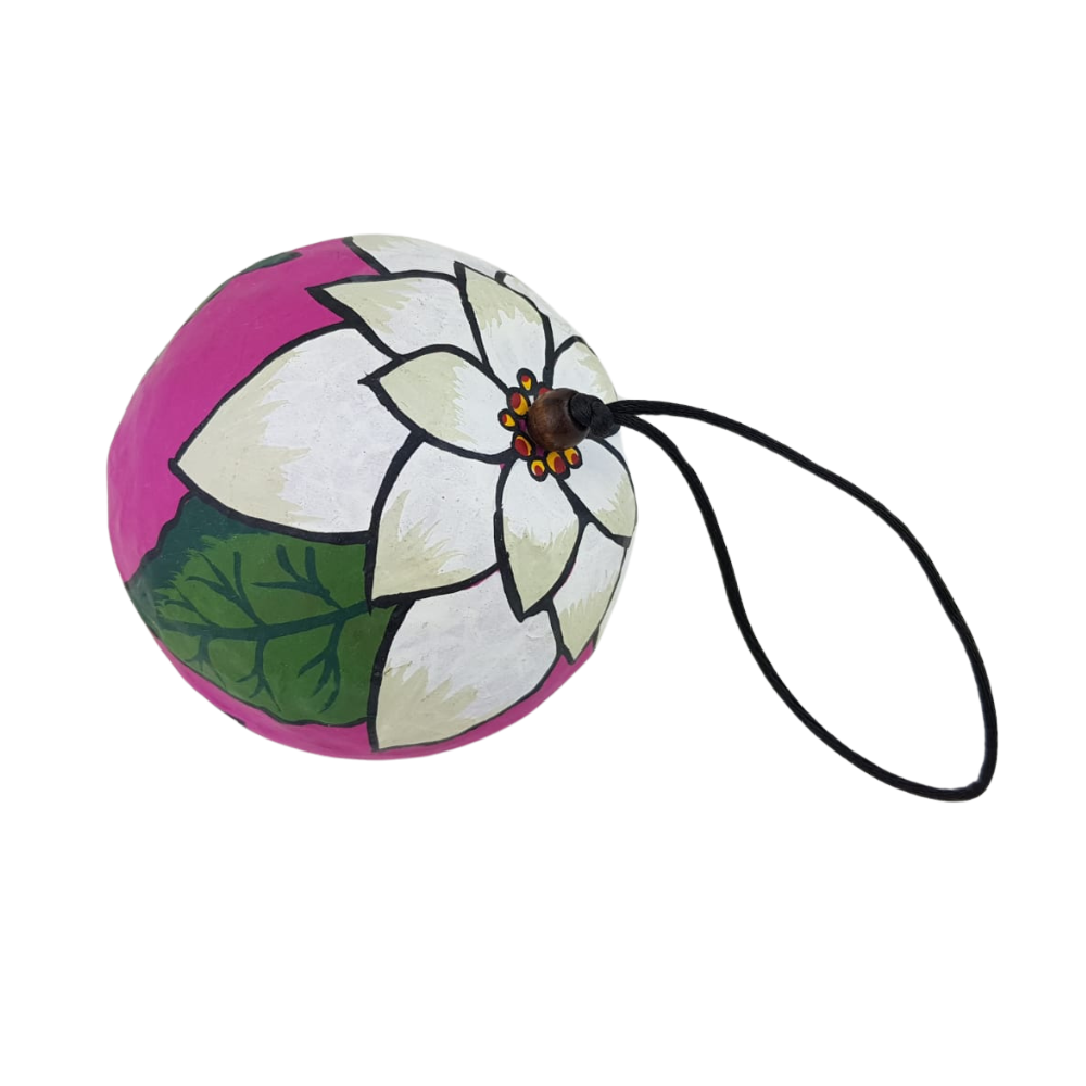 Esfera grande amate de papel maché pintada a mano