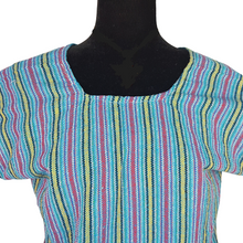 Cargar imagen en el visor de la galería, Blusa rayada, prenda fresca de algodón hecha en telar de pedal