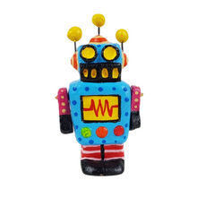 Cargar imagen en el visor de la galería, Robot mini con partes móviles elaborado en barro policromado frío