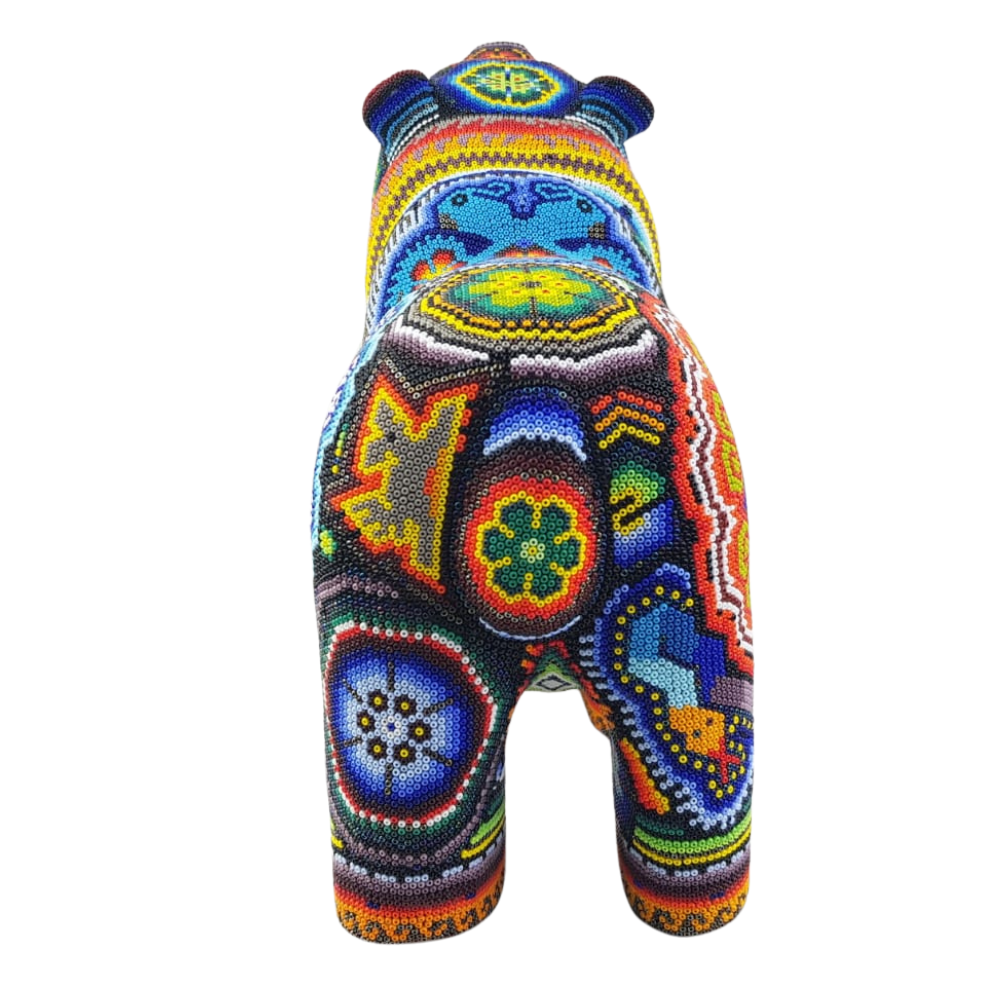 Oso de madera decoracion wixarica
