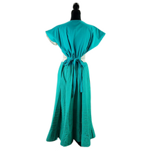 Cargar imagen en el visor de la galería, Vestido Quetzally unitalla, de manta con textil de telar, elaborado en Mitla, Oaxaca