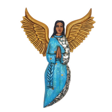 Cargar imagen en el visor de la galería, Angelito de madera decorado con milagritos