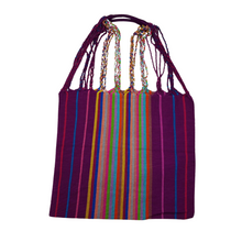 Cargar imagen en el visor de la galería, Bolsa chiapaneca rayada realizada en telar de cintura con hilos de algodón
