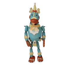 Cargar imagen en el visor de la galería, Títere de barro del dios prehispánico Quetzalcóatl, serpiente emplumada dios del viento, deidad Azteca