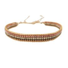 Cargar imagen en el visor de la galería, Pulsera ajustable, elaborada a mano con cristales miyuki