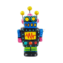 Cargar imagen en el visor de la galería, Robot mini con partes móviles elaborado en barro policromado frío