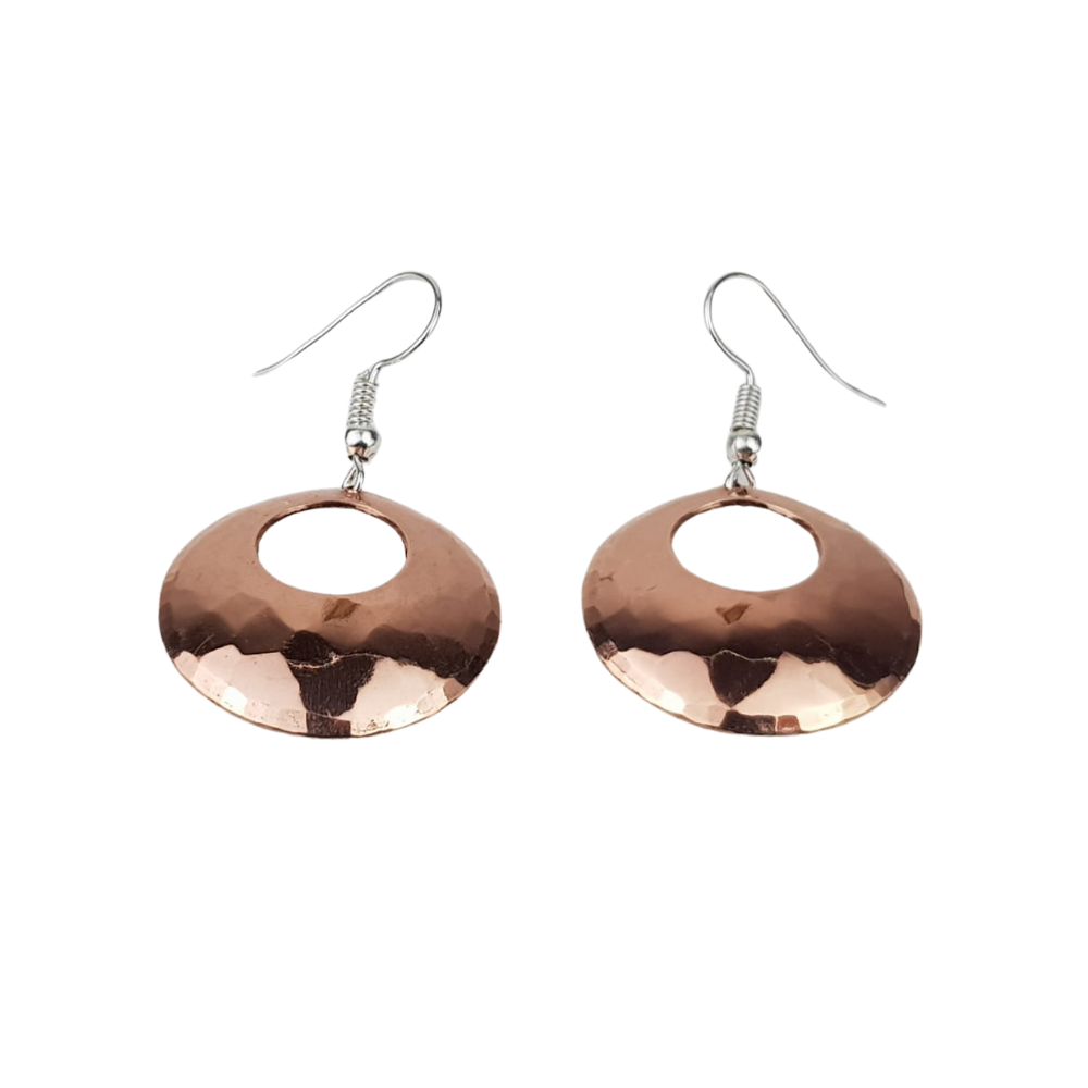 Arracada de cobre chica acabado natural