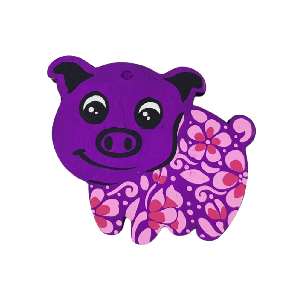 Imán de papel maché pintado a mano